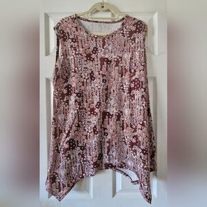 Floral Patterned Sleeveless Tank Top